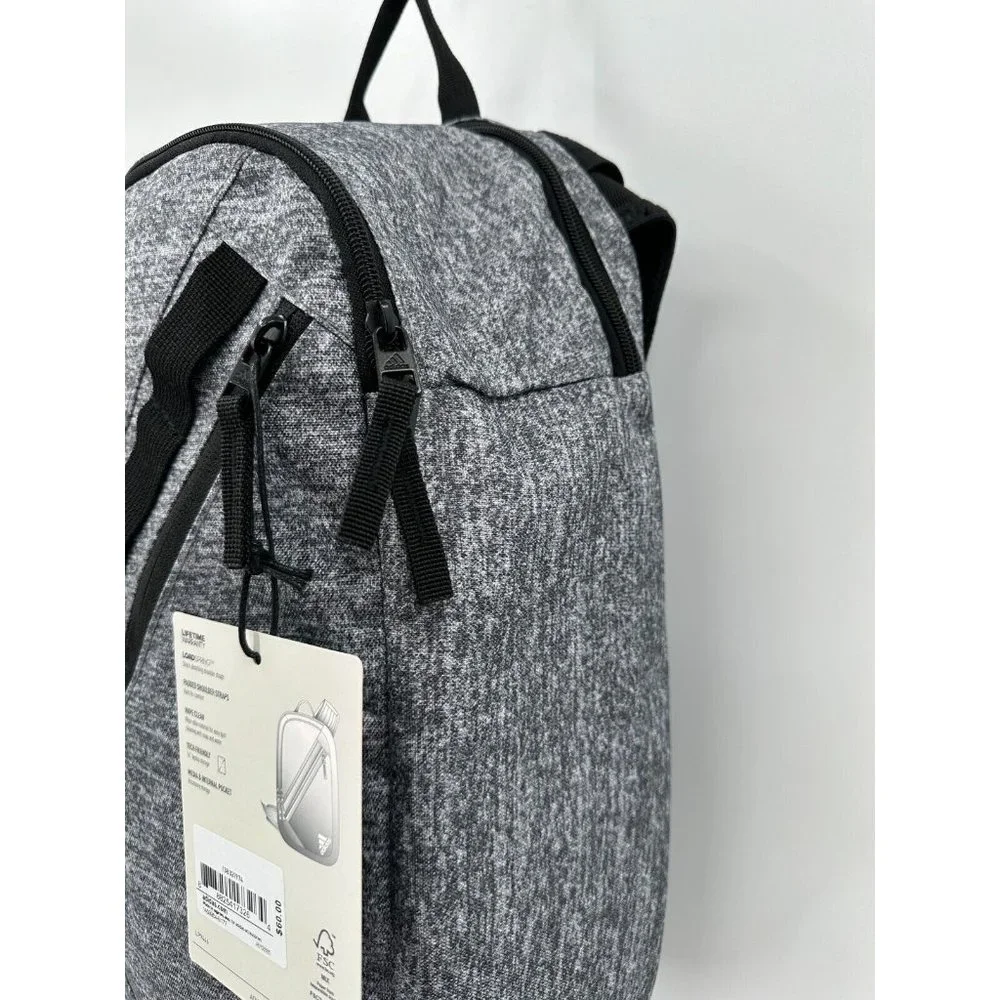 adidas Prime Sling Backpack Heather Gray Large School Bag Fits Laptop/Tablet Boy